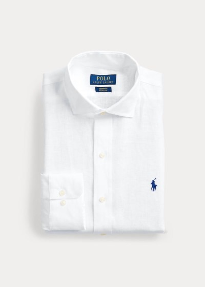 Camisa Polo Ralph Lauren Hombre Blancos - Custom Fit Linen - GCPZS0643